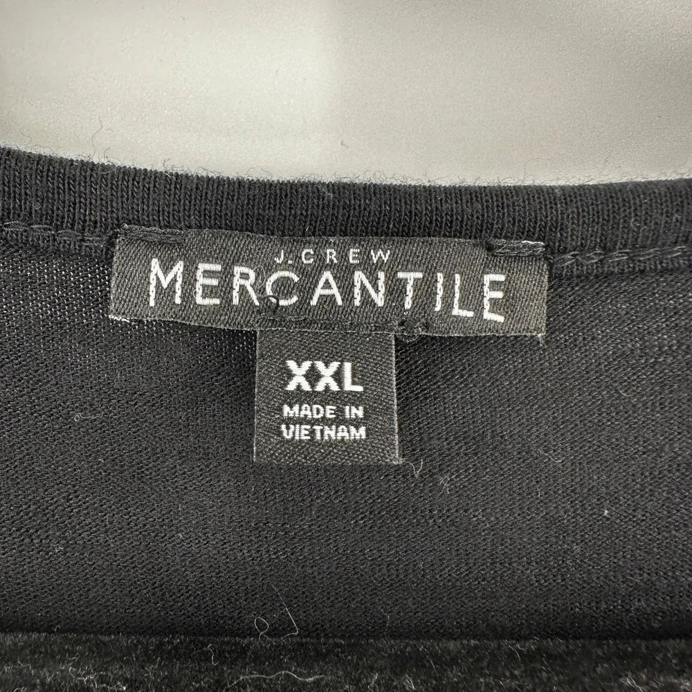 J Crew Mercantile Womens XXL Black Mixed Media Layered Hem Long Sleeve Top Layer